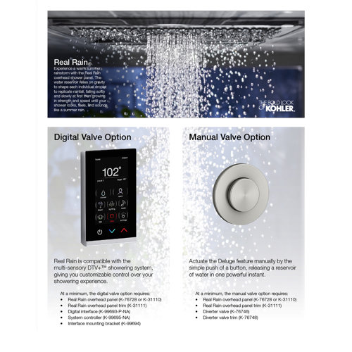 Kohler Real Rain Shower Head Wayfair
